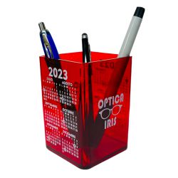 00063-Cubo portalapiz de color con calendario